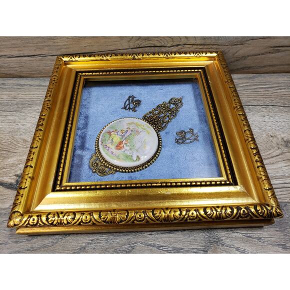 Fragonard Limoges Hand Painted Porcelain Cameo Shadowbox Framed - Picture 2 of 7